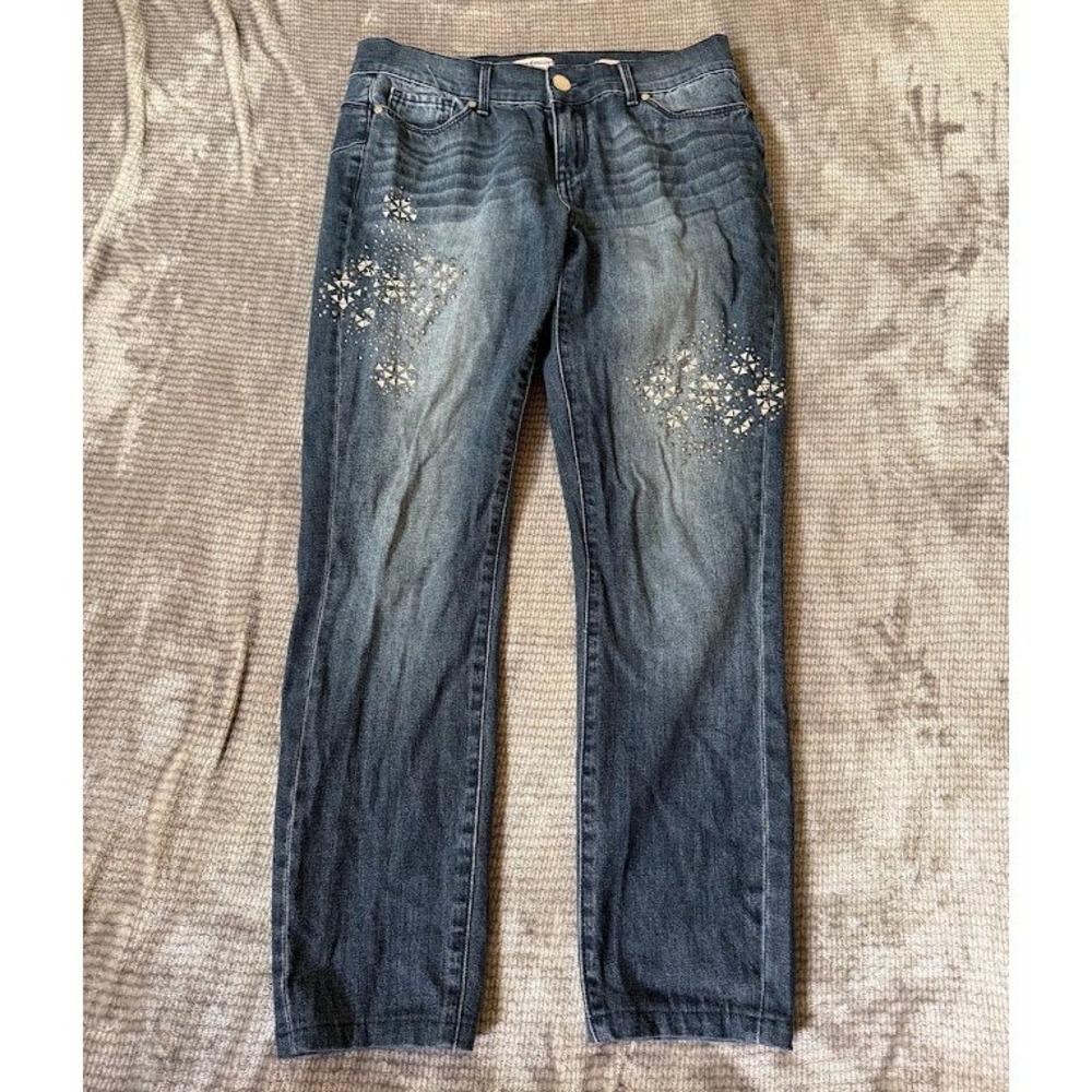 Juicy Couture Skinny Jeans Size 6 Medium Wash Studded Embellished Denim 28x27